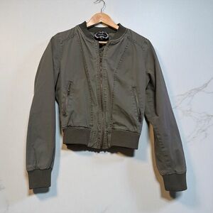 Ambiance Olive Green Khaki Women's Bomber Jacket